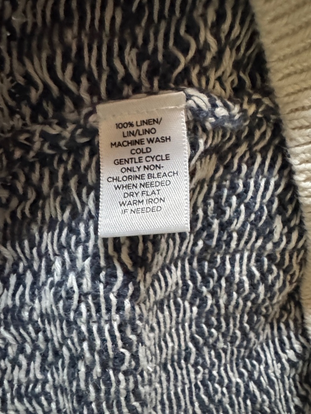 LOFT Navy and Cream Linen Sweatet - Picture 6 of 9